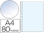 FUNDA MULTITALADRO ESSELTE DIN A4 POLIPROPILENO 80 MC 11 TALADROS CRISTAL CAJA DE 100 UNIDADES