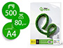 PAPEL LIDERPAPEL A4 80G/M2 LISO MICROPERFORADO EN DOS PARTES IGUALES PAQUETE DE 500 HOJAS