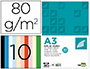 PAPEL COLOR LIDERPAPEL A3 80GR 10 COLORES SURTIDOS PAQUETE 100 HOJAS