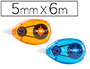 CORRECTOR Q-CONNECT CINTA BLANCO 5 MM X 6 MT BLISTER 2 UNIDADES AZUL Y NARANJA