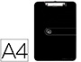PORTANOTAS HERLITZ CON PINZA DIN A4 POLIESTIRENO 2,5 MM NEGRO
