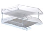 BANDEJA SOBREMESA ARCHIVO 2000 PLASTICO TRANSPARENTE CRISTAL SIN VARILLAS 340X260X60 MM