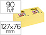 BLOC DE NOTAS ADHESIVAS QUITA Y PON POST-IT SUPER STICKY 76X127 MM CON 12 BLOC AMARILLO CANARIO