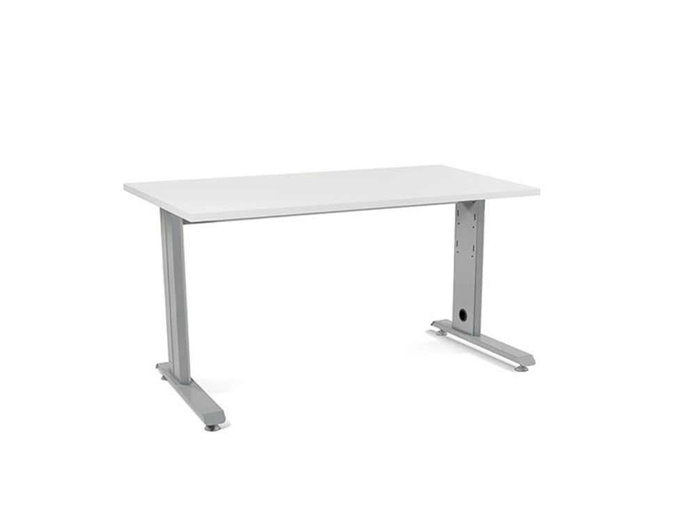 MESA DE OFICINA ROCADA METAL 2001AC04 ALUMINIO /BLANCO 140X80 CM