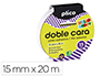 CINTA ADHESIVA PLICO DOBLE CARA 20 MT X 15 MM