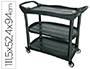 CARRO DE SERVICIO MULTIFUNCIONAL Q-CONNECT 3 ESTANTES PLASTICO 1115X524X940 MM