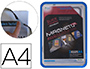 MARCO PORTA ANUNCIOS TARIFOLD MAGNETO DIN A4 CON 4 BANDAS MAGNETICAS EN EL DORSO COLOR AZUL PACK DE 2 UNIDADES
