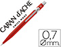 PORTAMINAS CARAN D'ACHE 844 0,7MM CUERPO ROJO ADORNOS CROMADOS