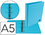 CARPETA DE 4 ANILLAS 25 MM REDONDAS LIDERPAPEL A5 CARTON FORRADO PVC AZUL