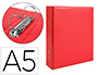 CARPETA DE 2 ANILLAS 40 MM REDONDAS LIDERPAPEL A5 CARTON FORRADO PVC ROJO