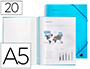 CARPETA LIDERPAPEL ESCAPARATE CON ESPIRAL 20 FUNDAS POLIPROPILENO DIN A5 AZUL