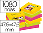 BLOC DE NOTAS ADHESIVAS QUITA Y PON POST-IT SUPER STICKY 47,6X47,6 MM CON 90 HOJAS PACK DE 12 BLOC COLORES