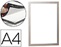 MARCO PORTA ANUNCIOS DURABLE MAGNETICO DIN A4 DORSO ADHESIVO REMOVIBLE COLOR PLATA PACK DE 2 UNIDADES