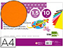 GOMA EVA LIDERPAPEL DIN A4 60G/M2 ESPESOR 1,5MM NARANJA PAQUETE DE 10 HOJAS