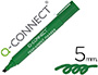 ROTULADOR Q-CONNECT MARCADOR PERMANENTE VERDE PUNTA BISELADA 5 MM