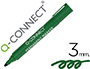 ROTULADOR Q-CONNECT MARCADOR PERMANENTE VERDE PUNTA REDONDA 3 MM