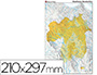 MAPA MUDO COLOR DIN A4 CASTILLA-LA MANCHA FISICO