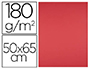 CARTULINA LIDERPAPEL 50X65 CM 180G/M2 ROJO PAQUETE DE 25 HOJAS