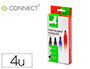 ROTULADOR Q-CONNECT MARCADOR PERMANENTE ESTUCHE DE 4 COLORES SURTIDOS PUNTA REDONDA 3 MM