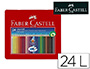 LAPICES DE COLORES FABER CASTELL ACUARELABLE COLOUR GRIP TRIANGULAR CAJA METALICA DE 24 COLORES SURTIDOS