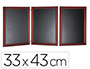 PIZARRA NEGRA LIDERPAPEL PARA HOSTELERIA MURAL MADERA CON SUPERFICIE PARA ROTULADORES TIPO TIZA 33X43CM PACK DE 3