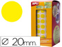 GOMETS AUTOADHESIVOS CIRCULARES 20 MM AMARILLO ROLLO DE 1770 UNIDADES